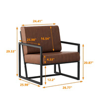 Fauteuil d'appoint en similicuir avec dossier rembourré épais