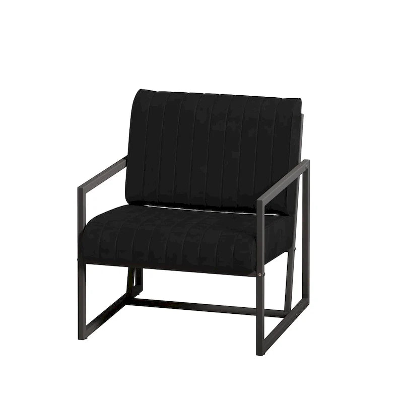 Fauteuil d'appoint en similicuir avec dossier rembourré épais