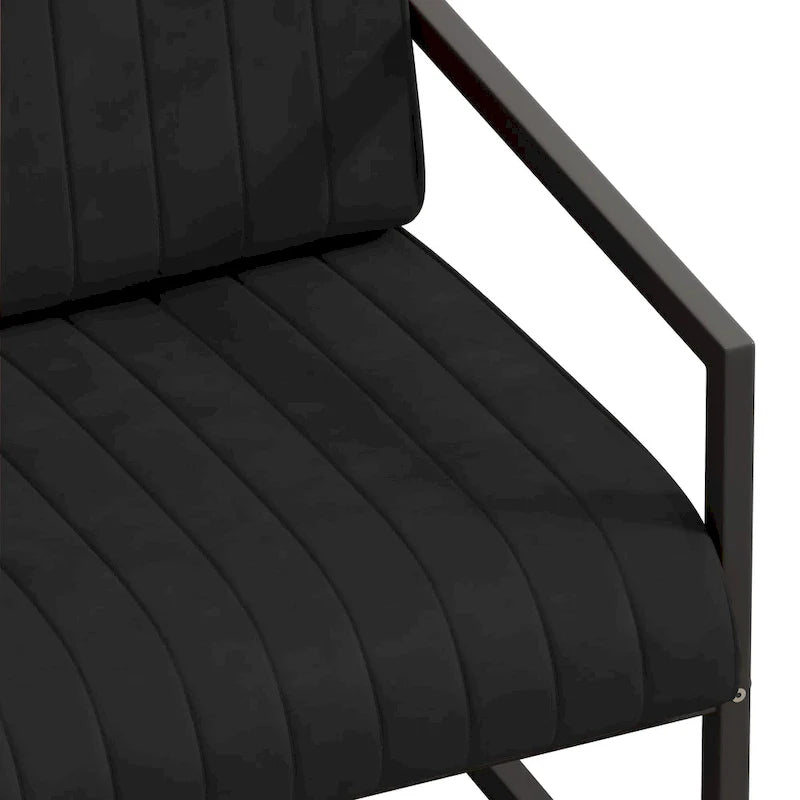 Fauteuil d'appoint en similicuir avec dossier rembourré épais