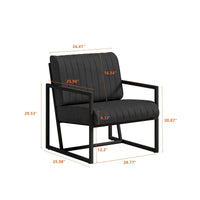 Fauteuil d'appoint en similicuir avec dossier rembourré épais