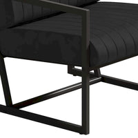 Fauteuil d'appoint en similicuir avec dossier rembourré épais