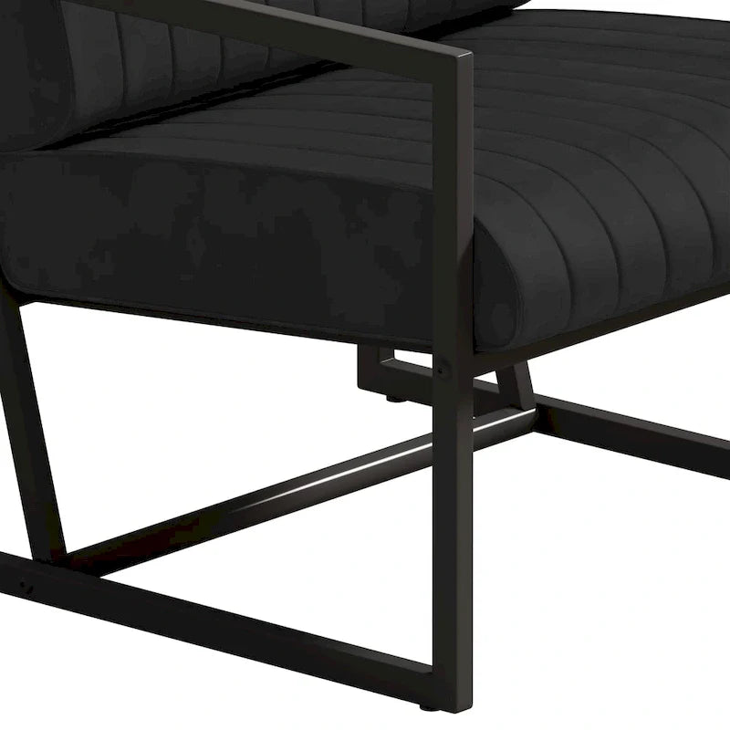Fauteuil d'appoint en similicuir avec dossier rembourré épais