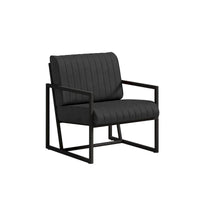 Fauteuil d'appoint en similicuir avec dossier rembourré épais