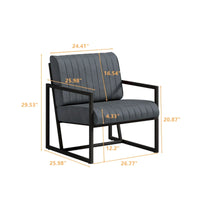 Fauteuil d'appoint en similicuir avec dossier rembourré épais