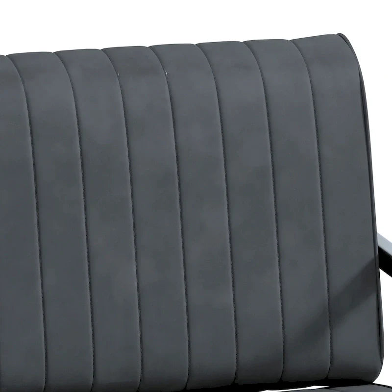 Fauteuil d'appoint en similicuir avec dossier rembourré épais