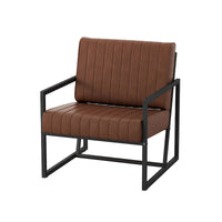 Fauteuil d'appoint en similicuir avec dossier rembourré épais