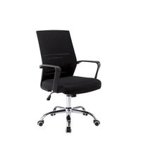 Chaise de bureau ergonomique en maille Porthos Home Balzac avec base à roulettes chromée