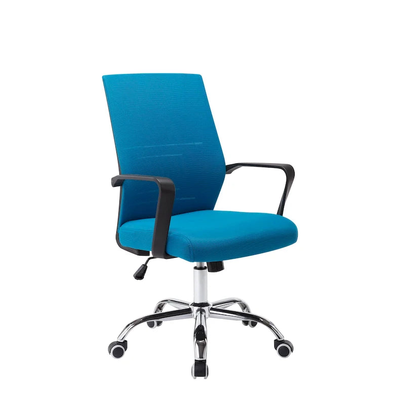 Chaise de bureau ergonomique en maille Porthos Home Balzac avec base à roulettes chromée