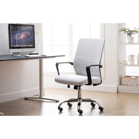 Chaise de bureau ergonomique en maille Porthos Home Balzac avec base à roulettes chromée