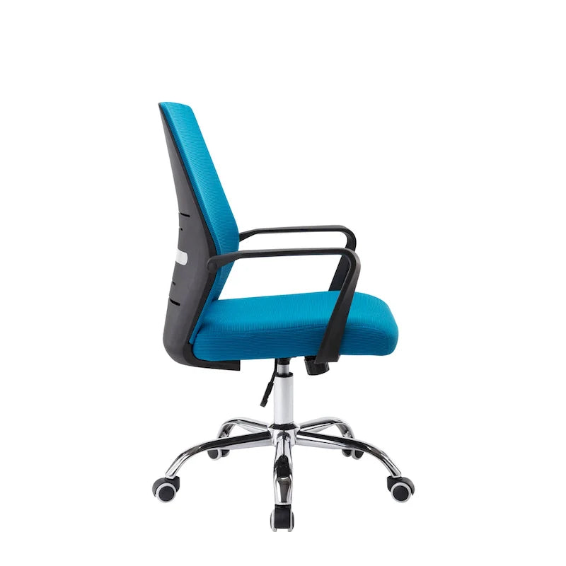 Chaise de bureau ergonomique en maille Porthos Home Balzac avec base à roulettes chromée