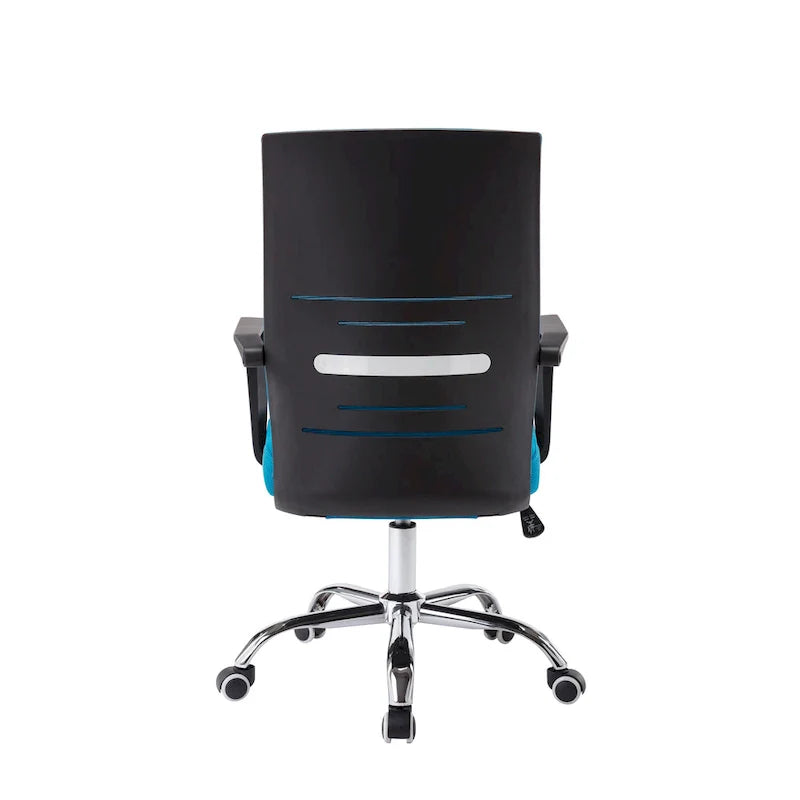 Chaise de bureau ergonomique en maille Porthos Home Balzac avec base à roulettes chromée