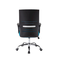 Chaise de bureau ergonomique en maille Porthos Home Balzac avec base à roulettes chromée