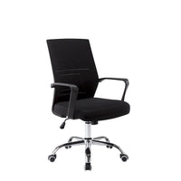 Chaise de bureau ergonomique en maille Porthos Home Balzac avec base à roulettes chromée