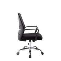 Chaise de bureau ergonomique en maille Porthos Home Balzac avec base à roulettes chromée