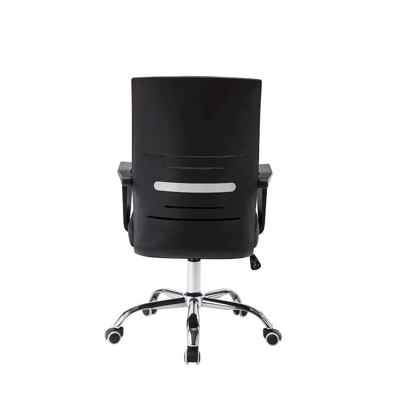 Chaise de bureau ergonomique en maille Porthos Home Balzac avec base à roulettes chromée