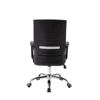 Chaise de bureau ergonomique en maille Porthos Home Balzac avec base à roulettes chromée