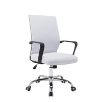 Chaise de bureau ergonomique en maille Porthos Home Balzac avec base à roulettes chromée