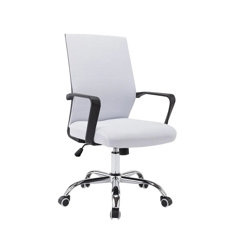 Chaise de bureau ergonomique en maille Porthos Home Balzac avec base à roulettes chromée
