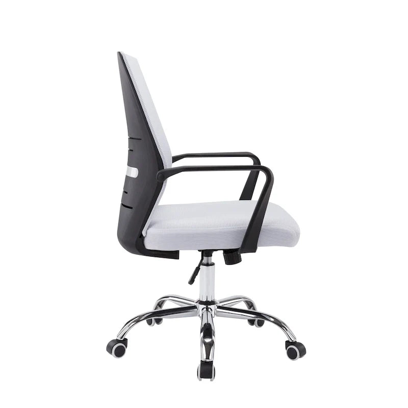Chaise de bureau ergonomique en maille Porthos Home Balzac avec base à roulettes chromée