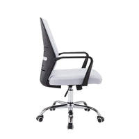 Chaise de bureau ergonomique en maille Porthos Home Balzac avec base à roulettes chromée