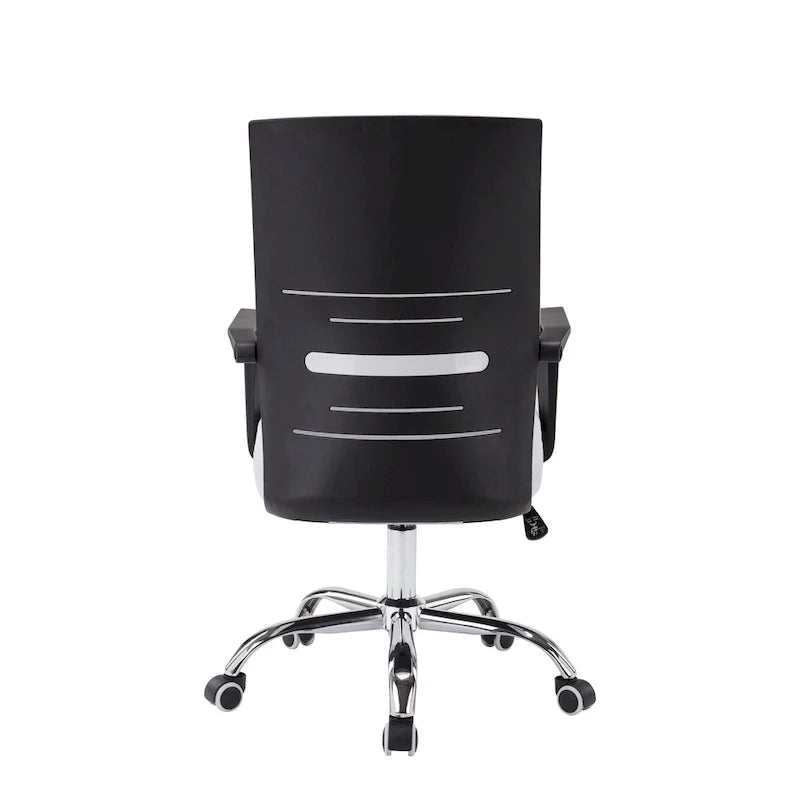 Chaise de bureau ergonomique en maille Porthos Home Balzac avec base à roulettes chromée