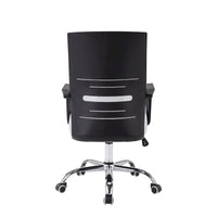 Chaise de bureau ergonomique en maille Porthos Home Balzac avec base à roulettes chromée