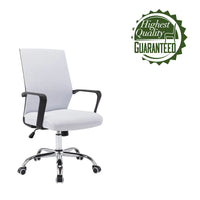 Chaise de bureau ergonomique en maille Porthos Home Balzac avec base à roulettes chromée