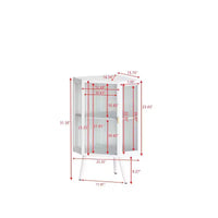 Meuble d'angle sur pied 22,25 pouces avec porte en verre trempé et étagère réglable pour salle de bain, salon, chambre