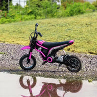 Moto tout-terrain électrique Aosom avec poignée d'accélérateur tournante, moto électrique 24V 350W jusqu'à 24 km/h avec avertisseur sonore musical, suspension arrière, pour 13 ans et plus