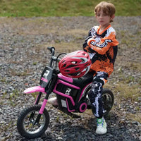 Moto tout-terrain électrique Aosom avec poignée d'accélérateur tournante, moto électrique 24V 350W jusqu'à 24 km/h avec avertisseur sonore musical, suspension arrière, pour 13 ans et plus