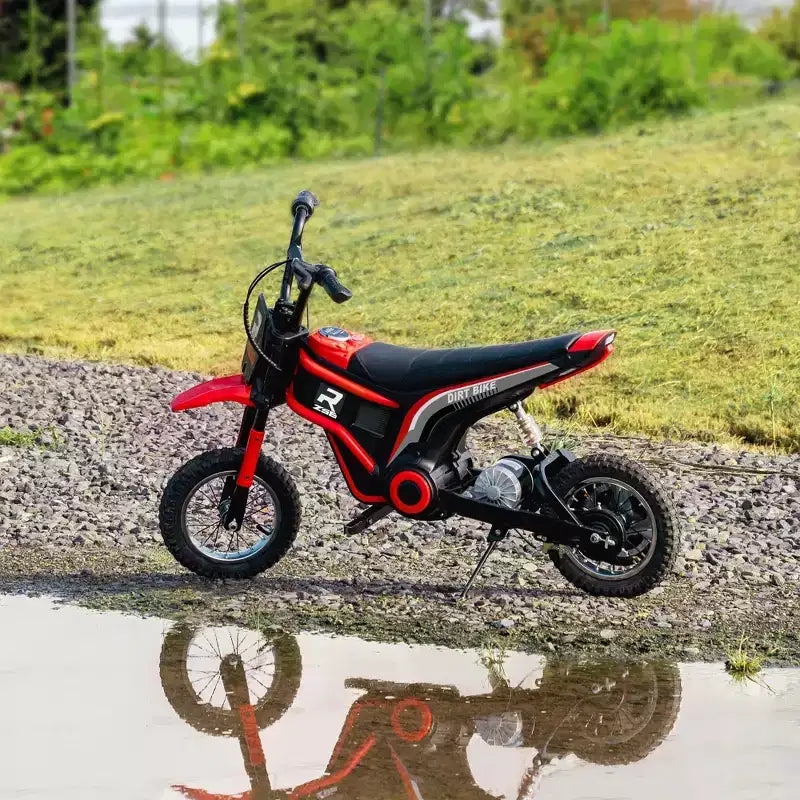 Moto tout-terrain électrique Aosom avec poignée d'accélérateur tournante, moto électrique 24V 350W jusqu'à 24 km/h avec avertisseur sonore musical, suspension arrière, pour 13 ans et plus