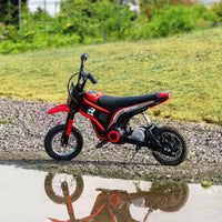 Moto tout-terrain électrique Aosom avec poignée d'accélérateur tournante, moto électrique 24V 350W jusqu'à 24 km/h avec avertisseur sonore musical, suspension arrière, pour 13 ans et plus
