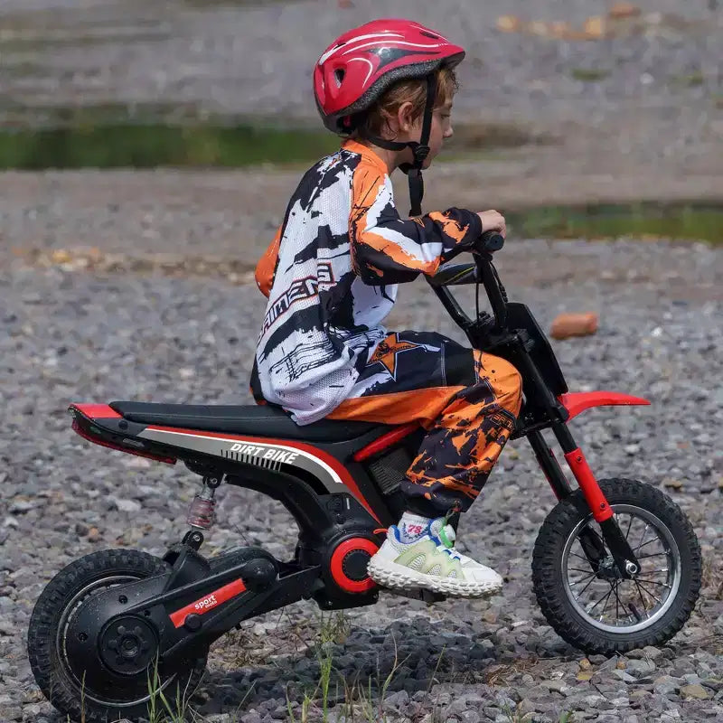 Moto tout-terrain électrique Aosom avec poignée d'accélérateur tournante, moto électrique 24V 350W jusqu'à 24 km/h avec avertisseur sonore musical, suspension arrière, pour 13 ans et plus