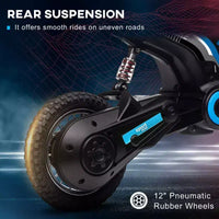 Moto tout-terrain électrique Aosom avec poignée d'accélérateur tournante, moto électrique 24V 350W jusqu'à 24 km/h avec avertisseur sonore musical, suspension arrière, pour 13 ans et plus