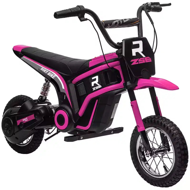Moto tout-terrain électrique Aosom avec poignée d'accélérateur tournante, moto électrique 24V 350W jusqu'à 24 km/h avec avertisseur sonore musical, suspension arrière, pour 13 ans et plus