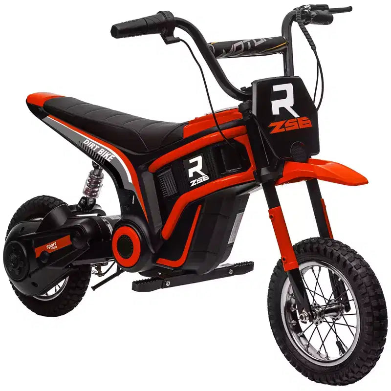 Moto tout-terrain électrique Aosom avec poignée d'accélérateur tournante, moto électrique 24V 350W jusqu'à 24 km/h avec avertisseur sonore musical, suspension arrière, pour 13 ans et plus