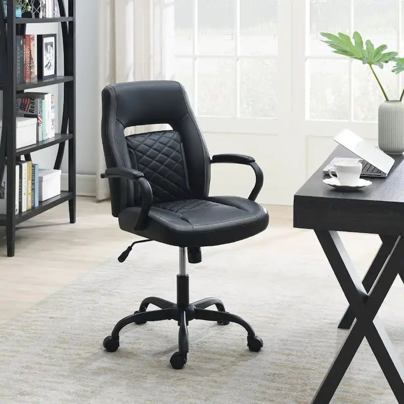 Chaise de bureau rembourrée avec accoudoirs rembourrés