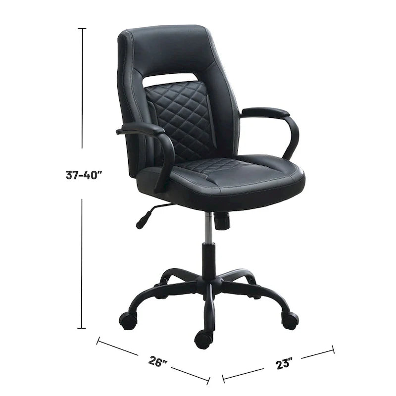 Chaise de bureau rembourrée avec accoudoirs rembourrés