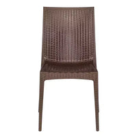 LeisureMod Mace Ensemble bistro d'extérieur 5 pièces style mid-century moderne - Table ronde blanche avec 4 chaises empilables