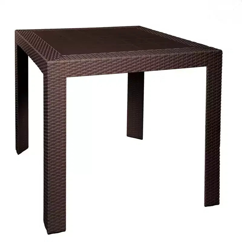 LeisureMod Mace Ensemble bistro d'extérieur 5 pièces style mid-century moderne - Table ronde blanche avec 4 chaises empilables