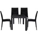 LeisureMod Mace 5-Piece Mid-Century Modern Outdoor Bistro Set - White Round Table with 4 Stackable Chairs