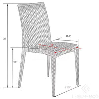 LeisureMod Mace Ensemble de Bistro d'Extérieur Moderne du Milieu du Siècle 3 Pièces - Table Ronde Blanche avec 2 Chaises Empilables