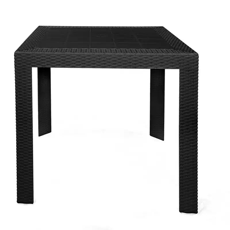 LeisureMod Mace Ensemble de Bistro d'Extérieur Moderne du Milieu du Siècle 3 Pièces - Table Ronde Blanche avec 2 Chaises Empilables
