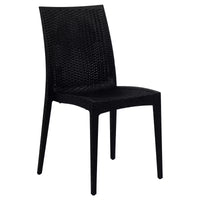 LeisureMod Mace Ensemble de Bistro d'Extérieur Moderne du Milieu du Siècle 3 Pièces - Table Ronde Blanche avec 2 Chaises Empilables