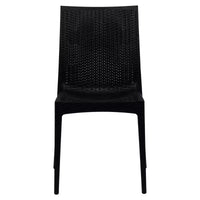 LeisureMod Mace Ensemble de Bistro d'Extérieur Moderne du Milieu du Siècle 3 Pièces - Table Ronde Blanche avec 2 Chaises Empilables