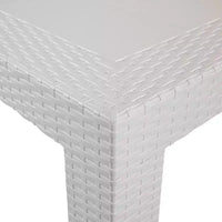 LeisureMod Mace Ensemble de Bistro d'Extérieur Moderne du Milieu du Siècle 3 Pièces - Table Ronde Blanche avec 2 Chaises Empilables