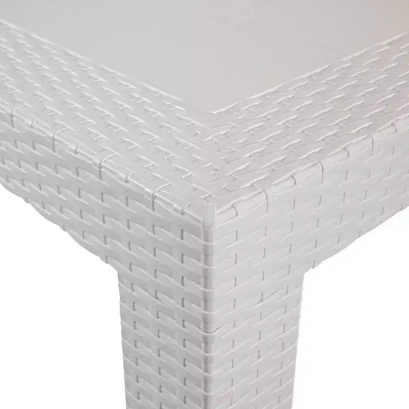 LeisureMod Mace Ensemble de Bistro d'Extérieur Moderne du Milieu du Siècle 3 Pièces - Table Ronde Blanche avec 2 Chaises Empilables