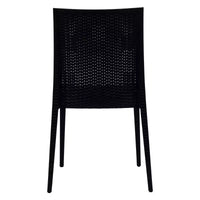 LeisureMod Mace Ensemble de Bistro d'Extérieur Moderne du Milieu du Siècle 3 Pièces - Table Ronde Blanche avec 2 Chaises Empilables