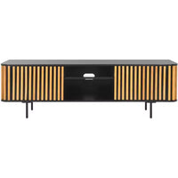 Meuble TV 2 portes 2 étagères Anahi - MED1501 - Noir/Naturel - Safavieh