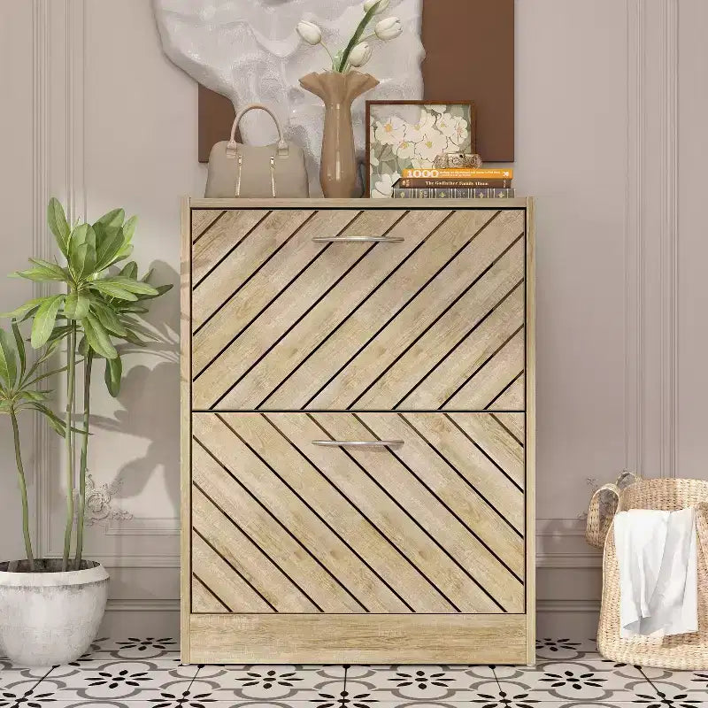 Meuble à chaussures d'entrée Famapy avec 2 tiroirs basculants